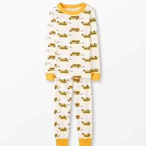 Hanna Andersson Yellow School Bus Pajama Sz 120cm